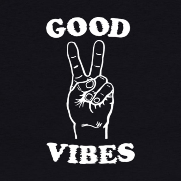 Good vibes white peace sign by PaletteDesigns